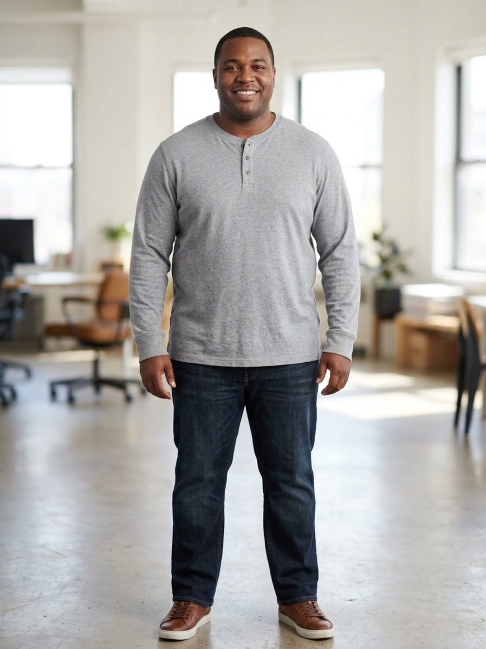 Apt. 9 Gray Long-Sleeve Henley Shirt